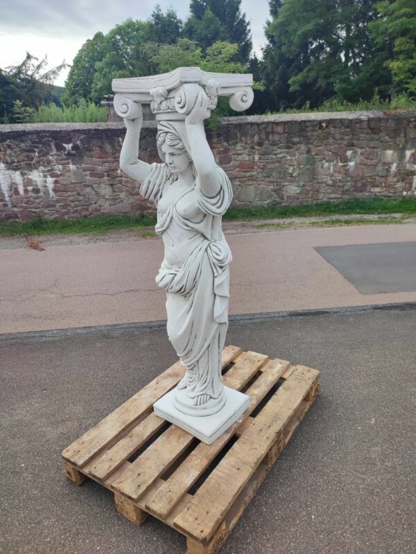 Beton Statuette Karyatide, Frauenstatue, 155 cm hoch 3