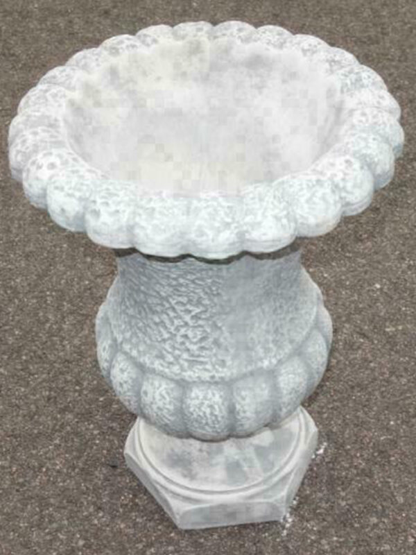 Steinvase aus Beton im römischen Stil für den Garten, H: 55 cm 4