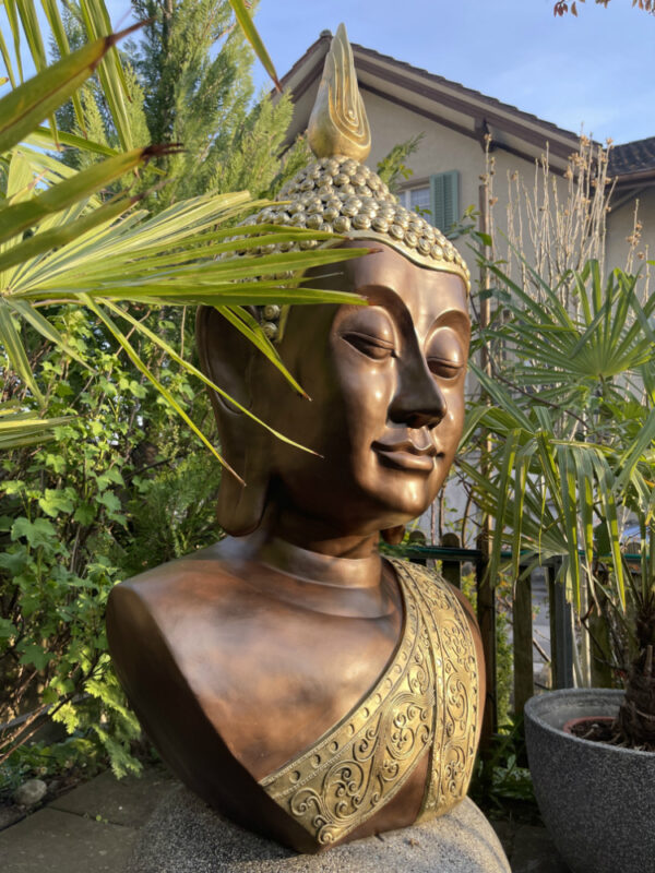 XXL Buddhafigur Büste, 117 cm hoch als Gartendeko 5