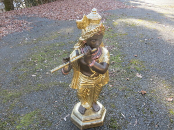 Grosse Buddha Statue Garten, Flötenspieler, 83 cm hoch 2