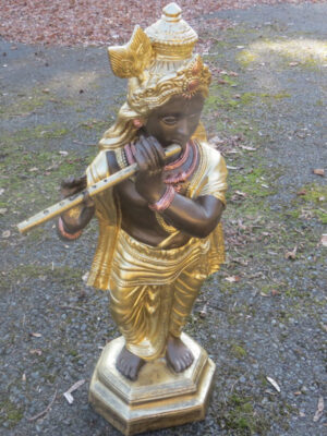 Grosse Buddha Statue Garten, Flötenspieler, 83 cm hoch