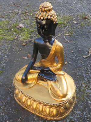 Buddha Figur sitzender Tempelwächter, 33 cm hoch