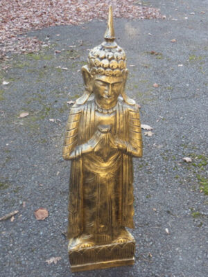 Grosse Buddhafigur Tempelwächter, golden, 112 cm hoch