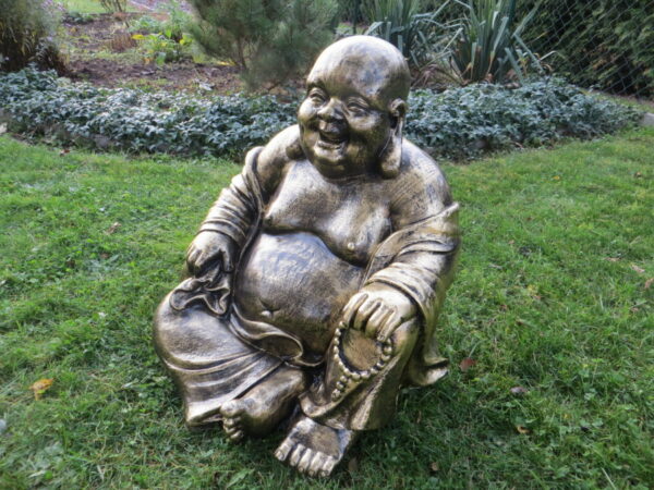 Glücksbuddha in Gold, sitzend, 59 cm hoch 2