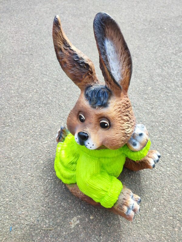Hasenfigur mit Pulli für Osterdeko, 50 cm hoch 11