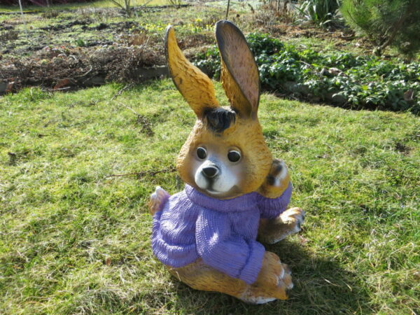 Hasenfigur mit Pulli für Osterdeko, 50 cm hoch 8