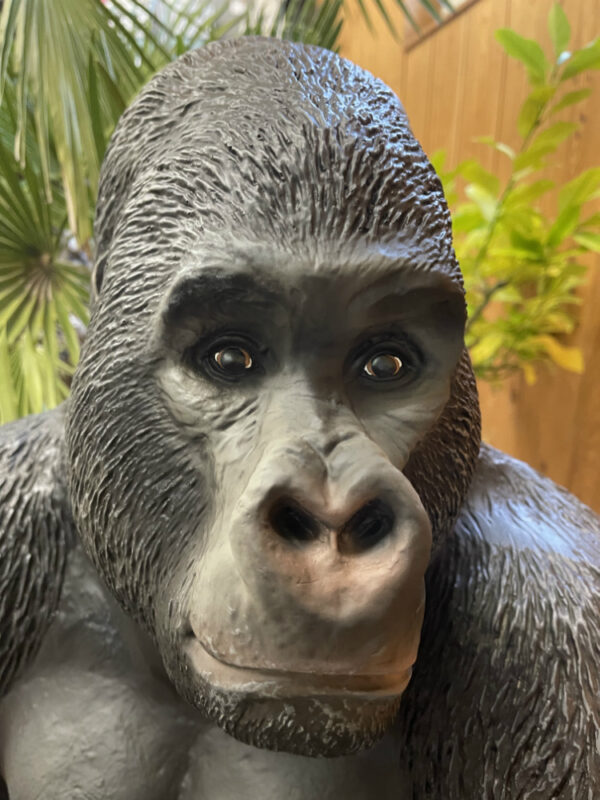 Junger Gorilla, sitzende Dekofigur, 75 cm hoch 6
