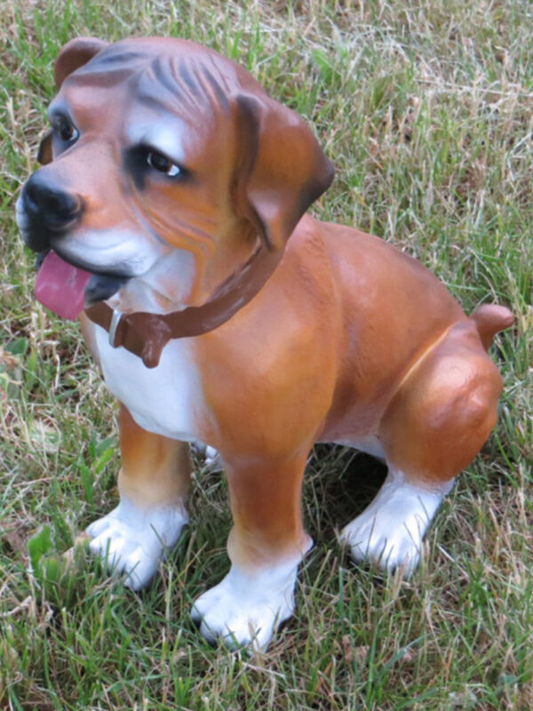 Kurzhaar Mischlingshund für Deko im Garten, sitzt, 30 cm hoch 2