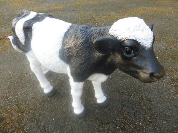 Kalbfigur für Garten, schwarz-weiss, 75 cm hoch
