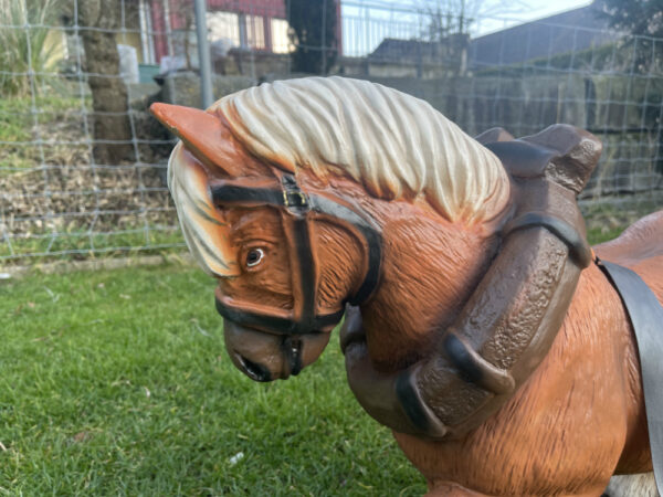 Gartenfigur Pferd mit Wagen, 130 cm lang 8