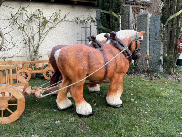 Pferde Deko Figuren mit 2-Achsigem Leiterwagen, 200 cm lang 6