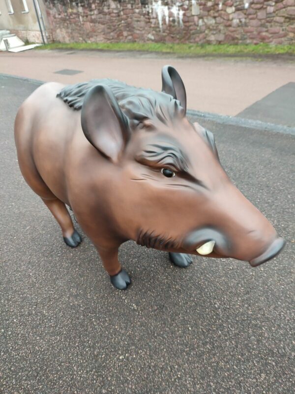Grosse Eberfigur für den Garten, 125 cm lang 9
