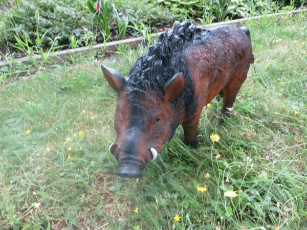 Wildschwein-Frischling Gartenfigur, 49 cm lang 4