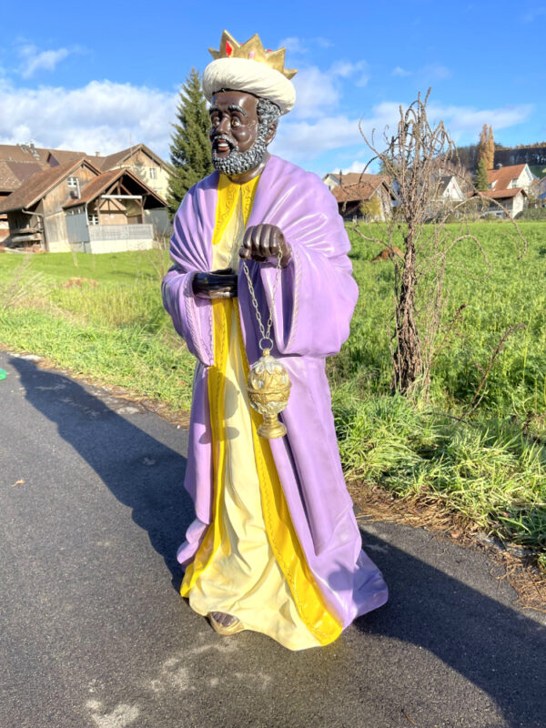 Heiliger König Krippenfigur Melchior mit Weihrauch, 125 cm hoch 2