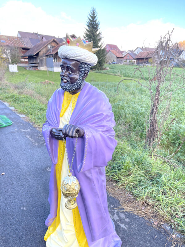 Heiliger König Krippenfigur Melchior mit Weihrauch, 125 cm hoch 5