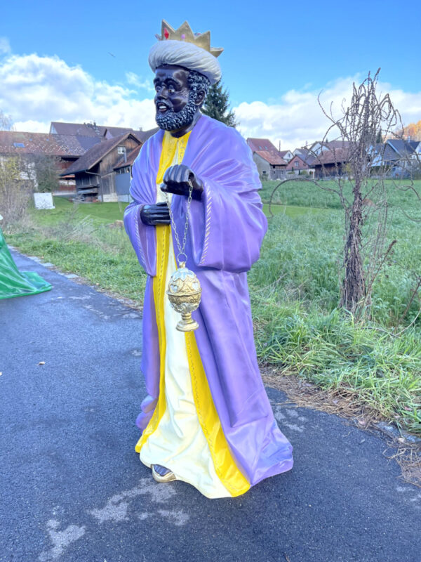 Heiliger König Krippenfigur Melchior mit Weihrauch, 125 cm hoch 6