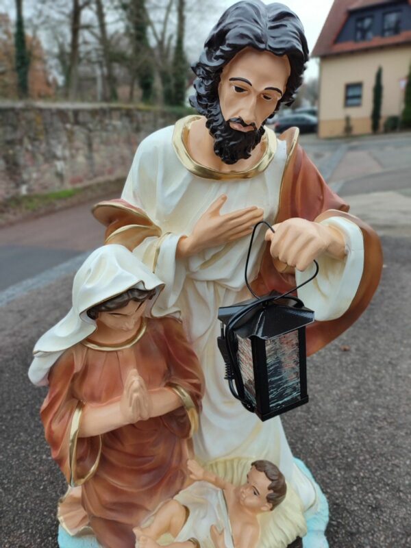 Beleuchtete Krippenfiguren Jesus, Maria, Josef, Laterne, H: 80cm 7