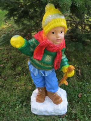 Weihnachtsdeko Figur gross, Junge mit Stock, 75 cm hoch