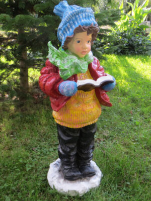 Grosse Dekofigur für Weihnachten: Lesender Knabe, 85 cm hoch