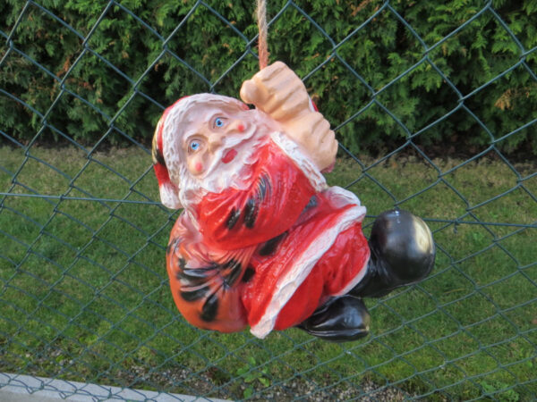 Kleine Dekofigur Nikolaus, am Seil hängend, 30 cm hoch 2