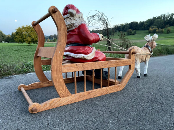 Rentierschlitten mit Weihnachtsmann, 160 cm lang 8