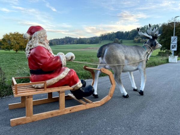Weihnachtsmann mit Rentierschlitten, 280 cm lang 8